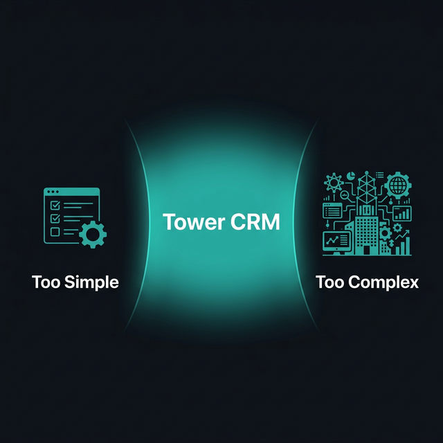 The CRM complexity gap — Tower CRM fills the space between too-simple and too-complex tools